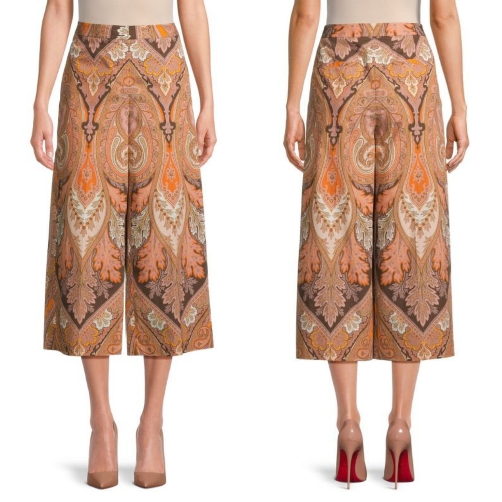 KOBI HALPERIN Laura Paisley Cropped Pants 8.